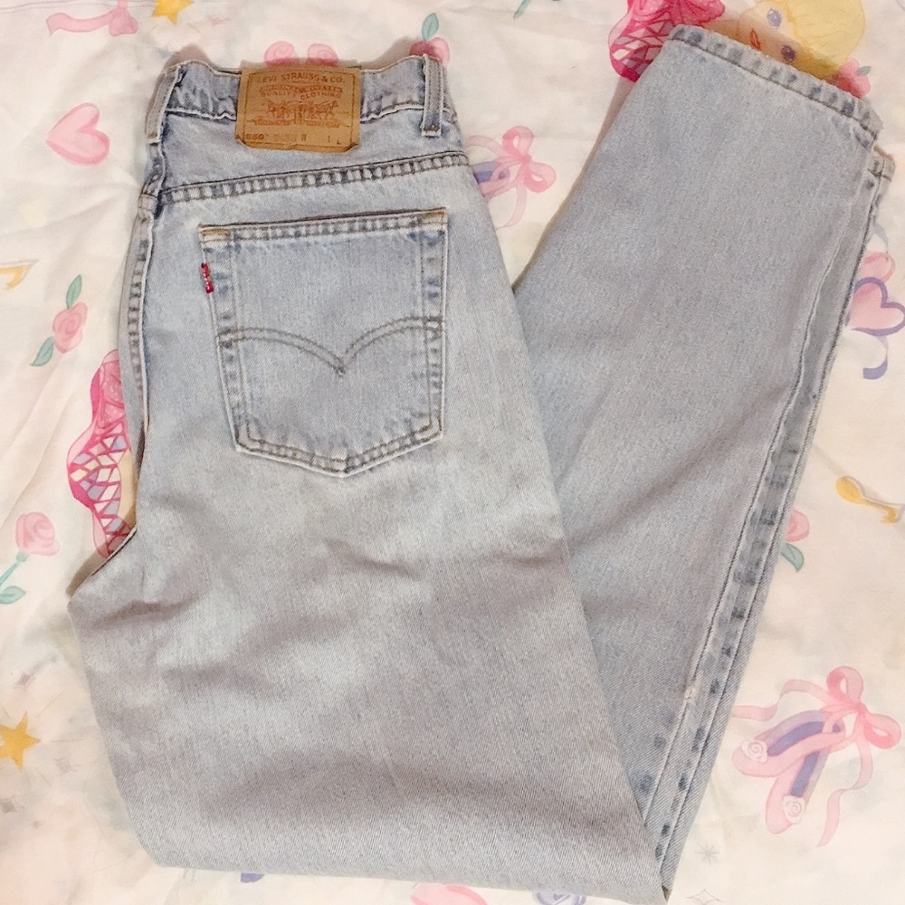 Levi's 550 Size 15 Light Wash Tapered Leg Jeans